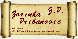Zorinka Pribanović vizit kartica